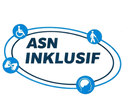 Logo Forum ASN Inklusif: Lingkaran biru dengan ikon ragam disabilitas